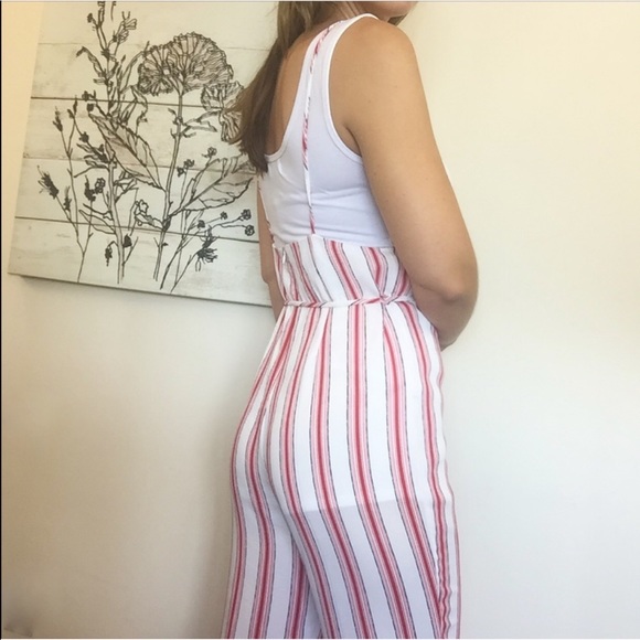 emory park Pants & Jumpsuits Caving Striped Strap Topless Overall